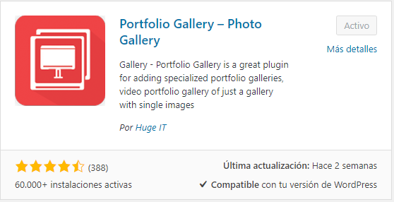 Instalar Portfolio Gallery en WordPress